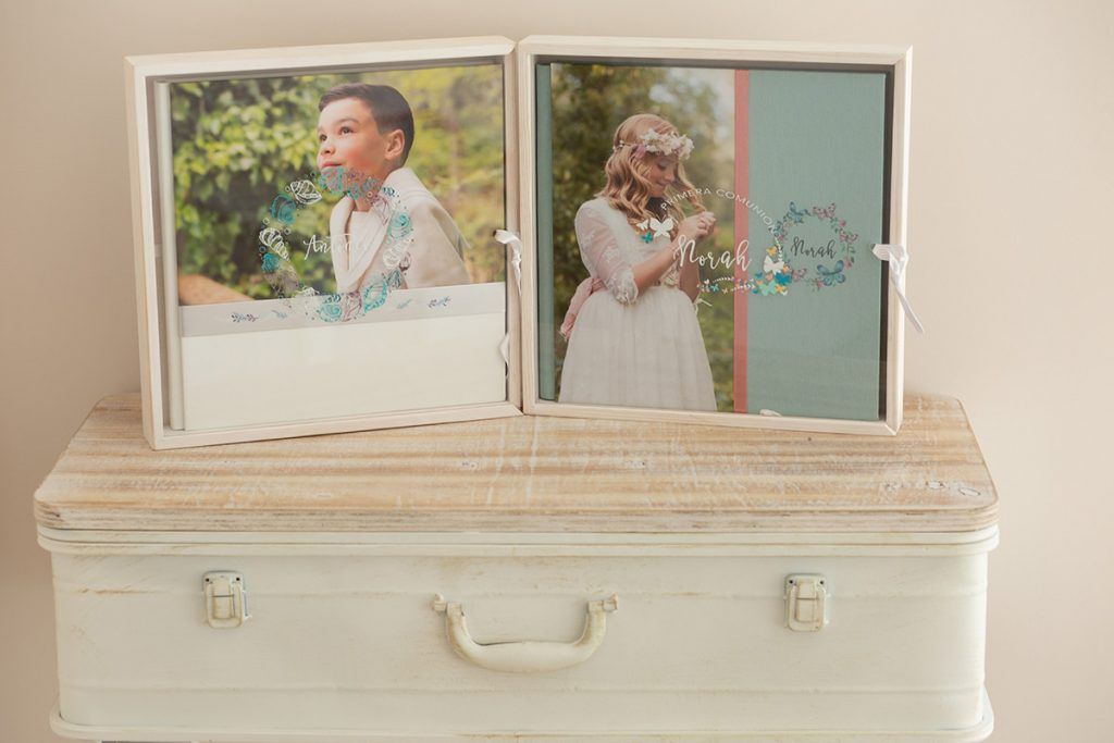 sesión de fotos y album primera comunión